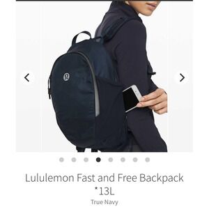 Lululemon Fast *Free Reflective Backpack* Running Hiking Versatile True Navy 13L